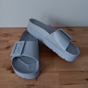 Mucho Mahalo Hawaiian Sandals Gray Slides Womens 6 New In Bag